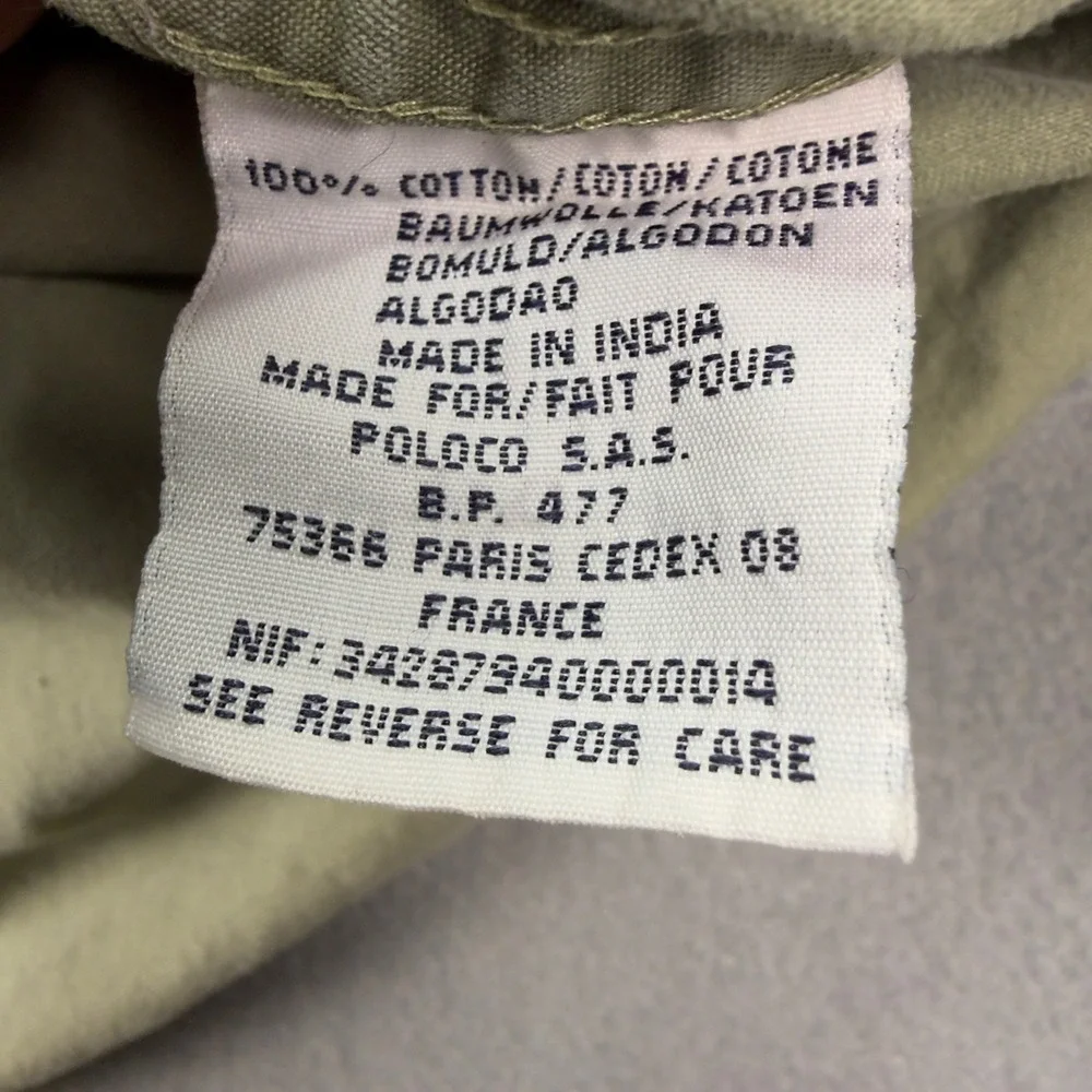 Polo Ralph Lauren Mens Large Sage Green Cotton Button Down Shirt Red Pony Logo